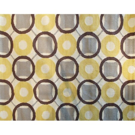 Perfectpillows Rounders Yellow 5 ft x 7 ft Space Rug PE1613839